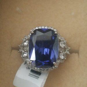 ! Blue and White CZ RING